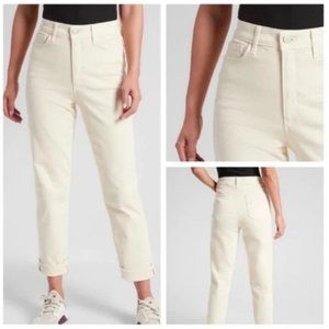 Athleta Cream Flex Straight Leg High Rise Jean